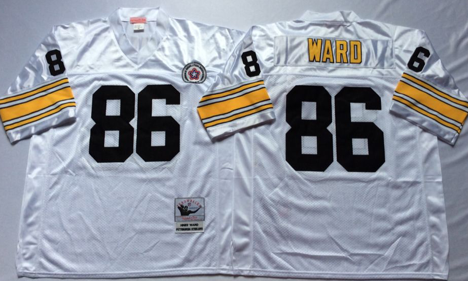 Men NFL Pittsburgh Steelers 86 Ward white Mitchell Ness jerseys